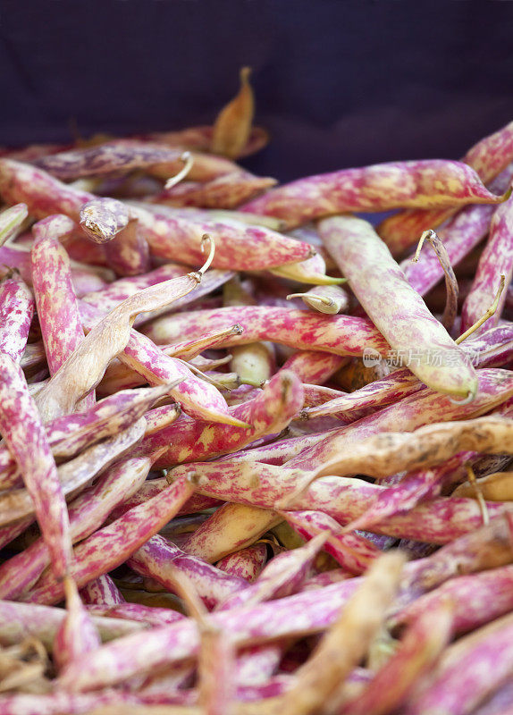 市场上的Borlotti Beans